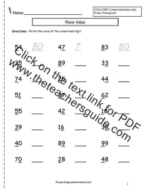 Place Value 2nd Grade Math Worksheets Hot Sex Picture
