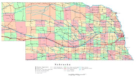 Printable Nebraska Map With Cities