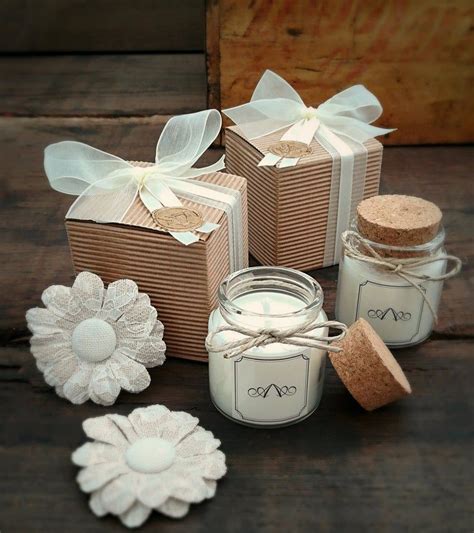Country Wedding Favor Lid Cork Candle 2oz Wedding Favors Country Chic