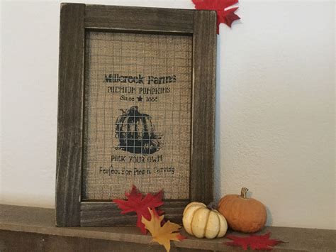 See more ideas about burlap sacks, burlap, coffee sacks. Framed rustic burlap sack pumpkin decor by ...