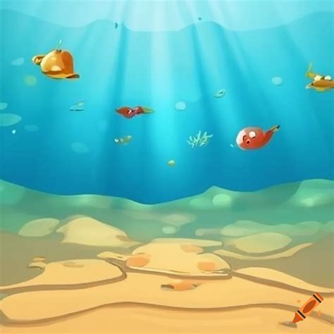 Simple Cartoon Ocean Floor On Craiyon