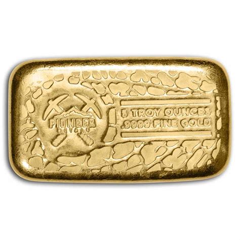 Buy 5 Oz Cast Poured Gold Bar Pioneer Metals Apmex
