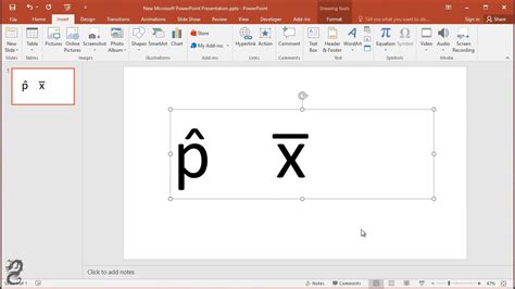 How To Type X Bar And P Hat In Powerpoint Youtube