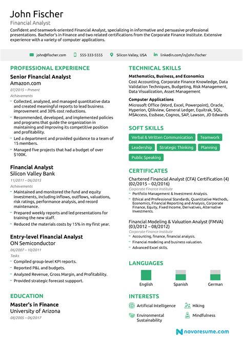 This resume was written by a resumemycareer professional resume writer, and demonstrates how a resume for a accounting and oracle financial candidate should be properly created. Financial Analyst Resume The Ultimate 2021 Guide