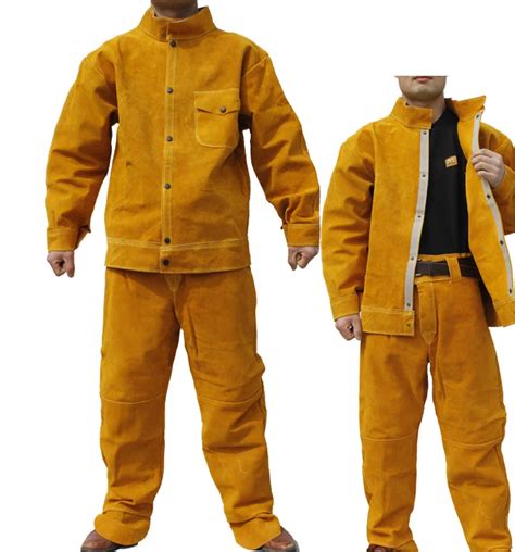 Customized Protective Split Cowhide Leather Welding Suit And Chap Buy