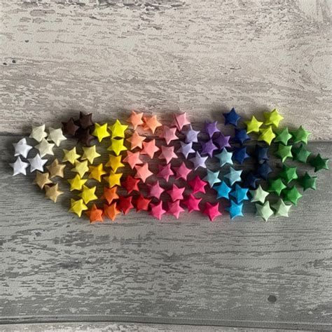 60 Handmade Paper Origami Lucky Stars Etsy