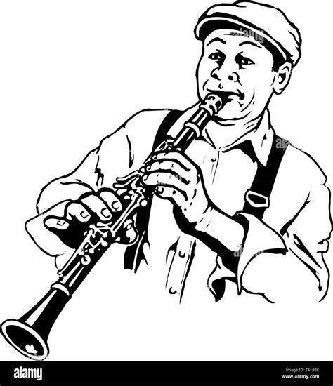 Clarinet Player Vector Illustration Stock Vector Image And Art Alamy