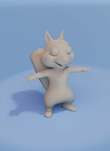 3d Model Cartoon Squirrel Rigged Base Mesh 3d Model Vr Ar Low Poly