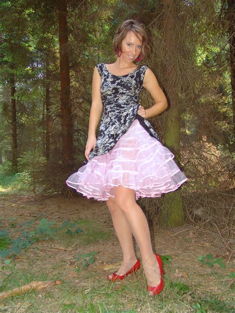 Kelly Dee Uncover Her Wet Dirty Panties As She Strips Outdoor In Tulle Skirt