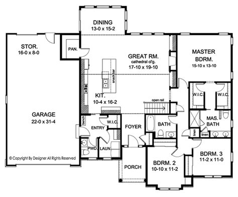 Ranch Style House Plan - 3 Beds 2.5 Baths 2006 Sq/Ft Plan ...
