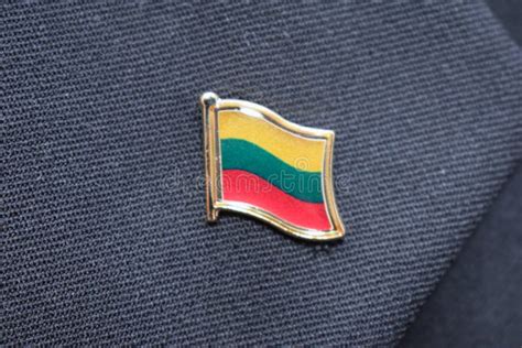 Lithuania Flag Lapel Pin On A Suit Stock Photo Image Of Background