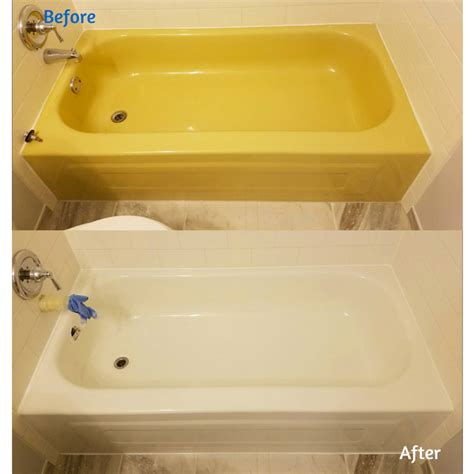 This Canary Yellow Tub Was Given A Bright White Resurface And This