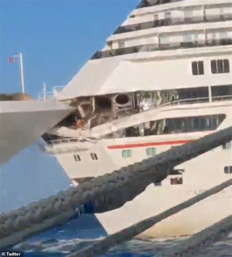 Shocking Moment Two Cruise Ships Crash Into Each Other In Mexico