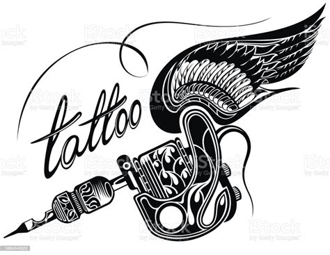 Check spelling or type a new query. Tattoo Machine Withwings Isolated On White Background ...