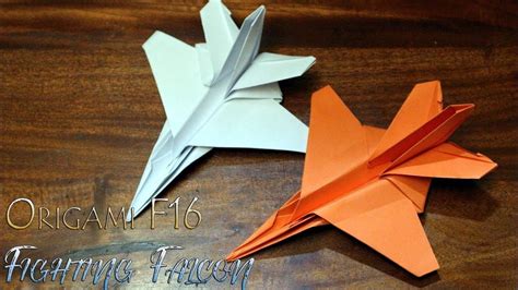 Untuk detail cara melipat kertas origami. Cara membuat origami F16 jet fighter Fighting Falcon ...