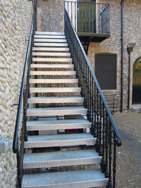 Cast iron spiral stairs are very popular for both interior and external applications and can be fitted in a circular hole to enhance the feature and. Steel Straight Flight Staircases