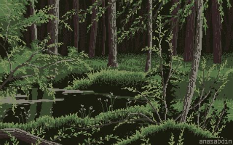 Forest Pond 7 Colors Study Me Pixel Art 2019 Pixel Art