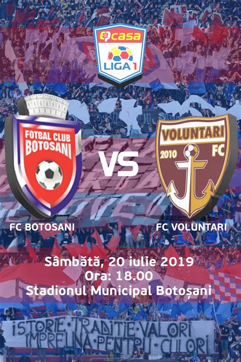 Fotbal club botoșani (romanian pronunciation: FC Botosani - FC Voluntari