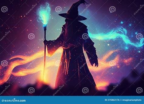 3d Wizard Casts A Spell Stock Photography | CartoonDealer.com #41989568