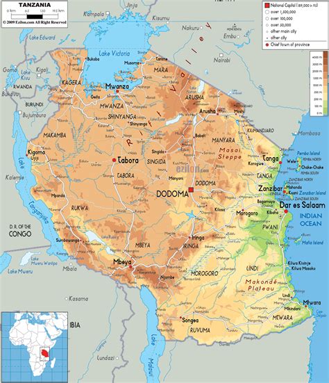 Tanzania Map Regions My Maps