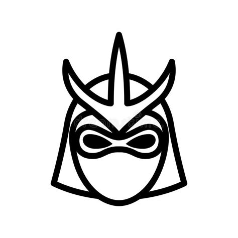 Ninja Warrior Sign Outline Or Linear Icon Stock Vector Illustration