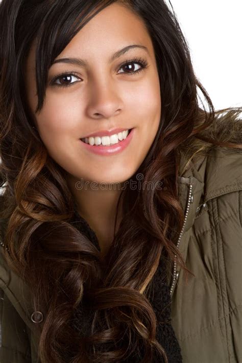 smiling mexican woman stock image image of brunette 16048881
