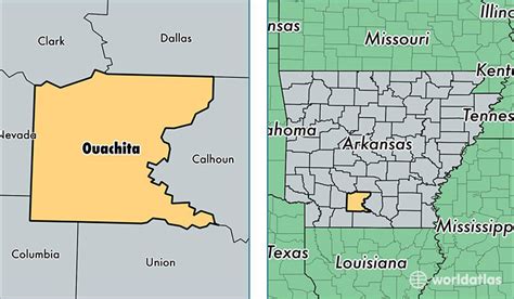 Ouachita County Arkansas Map Of Ouachita County Ar Where Is