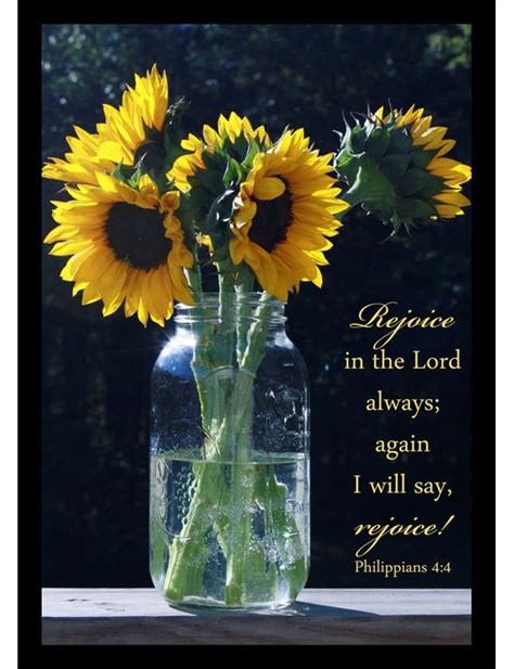 Sunflower Decor Philippians 4 4 Rejoice In The Lord Christian Aftcra