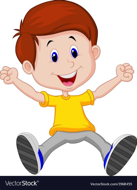 Vector Illustration Of Happy Boy Cartoon Download A Free Preview Or