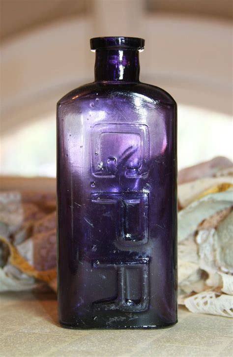 Antique Whiskey Bottle Purple Shade Amethyst Glass Gpr Spirits Bottle Bottle Vintage