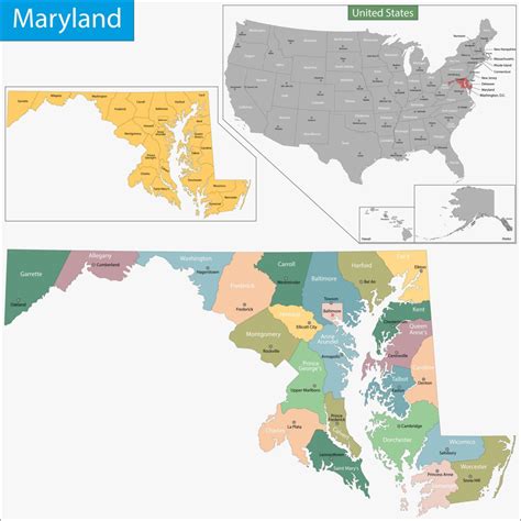 Map Of Maryland Guide Of The World