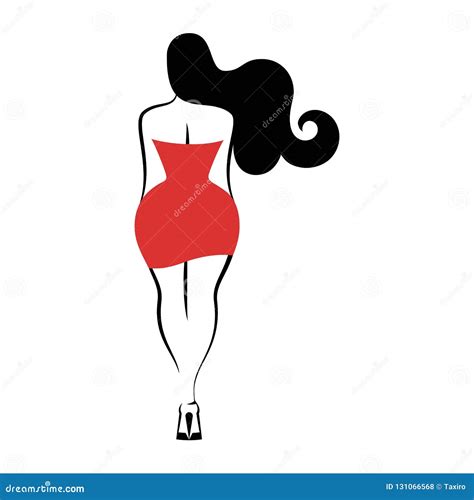 Woman From Behind Stock Vector Illustration Of Fashion 131066568