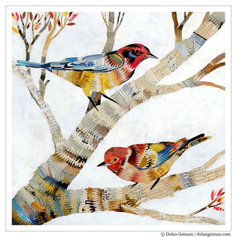 Warblers Limited Edition Paper Print Etsy Bird Art Collage Art