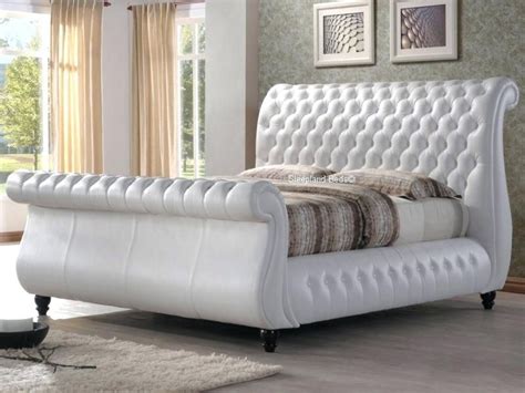 Get delivery same day on in stock items or shop 100s of items with free shipping directly from the factory. Image result for white leather tufted sleigh bed (With ...