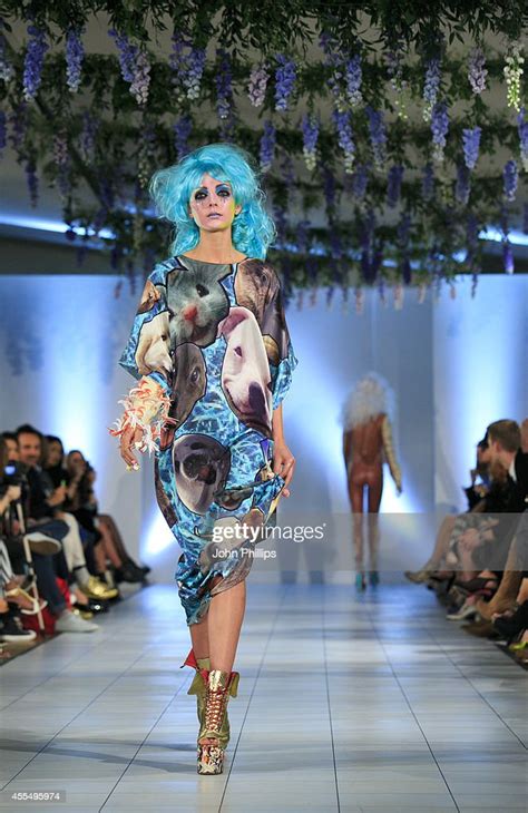 A Model Walks The Runway At The Vin And Omi Show During London Fashion