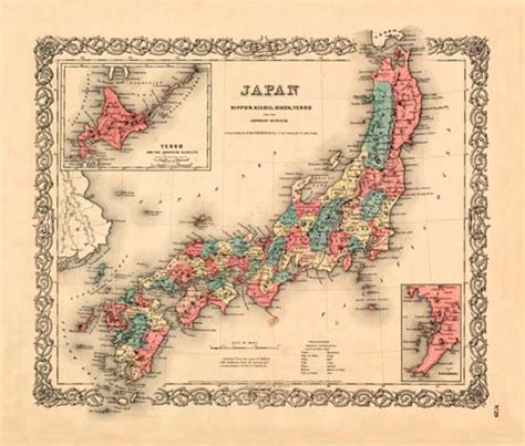 Old Map Of Japan By Joseph Colton Art Source International