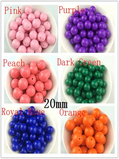 20mm 105pcslot Acrylic Gumball Chunky Beads Favor Acrylic Solid