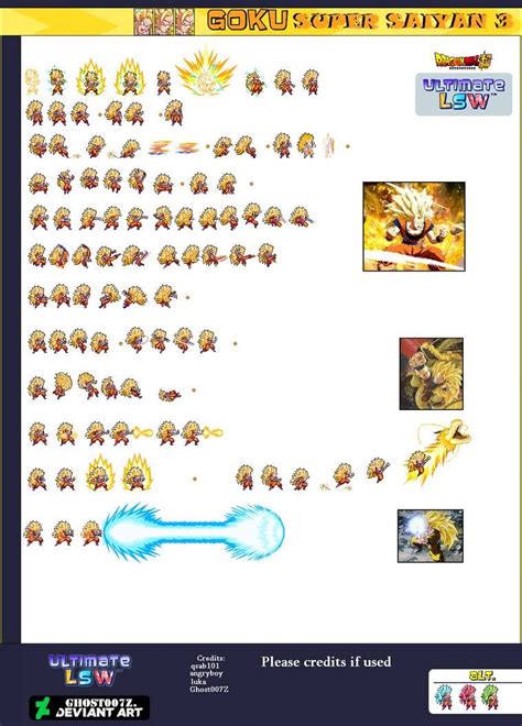 Goku Ssj3 Ulsw By Ghostz By Ghost007z Pixel Art Sprite Character