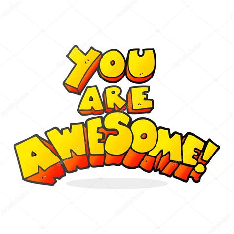 Clipart Your Awesome You Are Awesome Cartoon Sign — Stock Vector