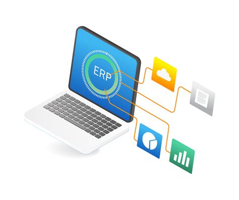 Enterprise Resource Planning Erp Business Network Isometric Flat 3d