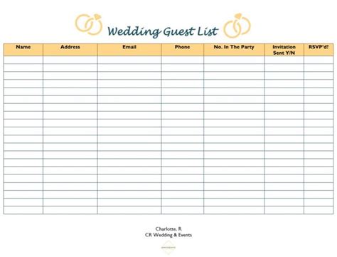 To help you navigate the task with ease, we've enlisted advice from wedding experts and newlyweds across the country. Free Wedding Guest List Template | Wedding guest list ...