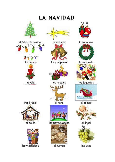 Christmas Spanish Vocabulary Vocabulario De La Navidad Spanish