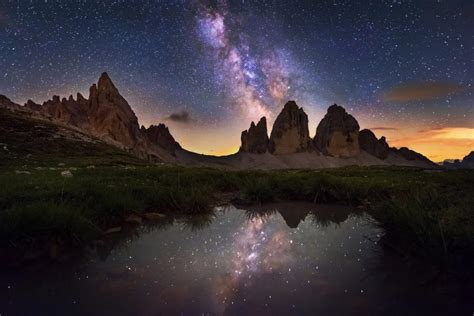 Dreamy Pixel Milky Way Above Tre Cime Di Lavaredo Dreamy Pixel