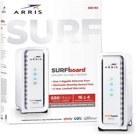 We also don't have the capability to test multiple modems on multiple isps ourselves. ARRIS SURFboard SB6183 DOCSIS 3.0 Cable Modem, Approved ...