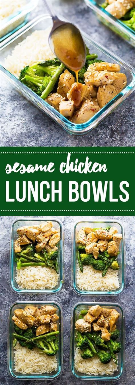 I have to make a double batch because we all want left overs for lunch. Honey Sesame Chicken Lunch Bowls | Recipe | Healthy ...