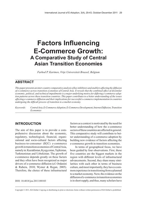 PDF Factors Influencing E Commerce Growth A Comparative Study Of