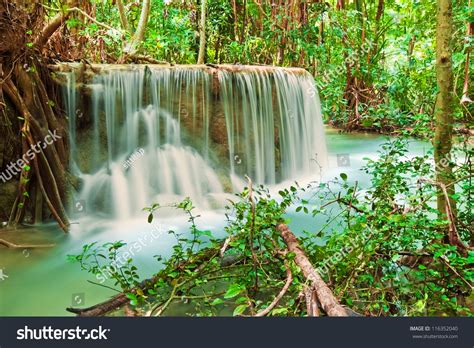 Blue Stream Waterfall Kanjanaburi Thailand Erawan Stock Photo 116352040