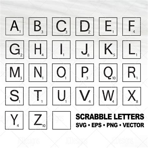 Scrabble Letter Tiles Svg Scrabble Svg Scrabble Tiles A Z