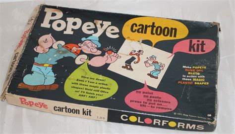 1957 Popeye Cartoon Kit Colorforms Play Set King Features Syndicate