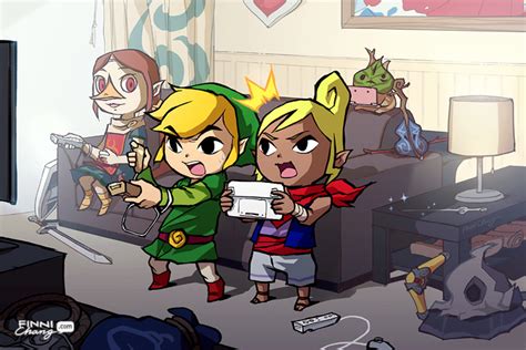 Link Toon Link Korok Tetra Medli And 1 More The Legend Of Zelda And 1 More Drawn By Finni